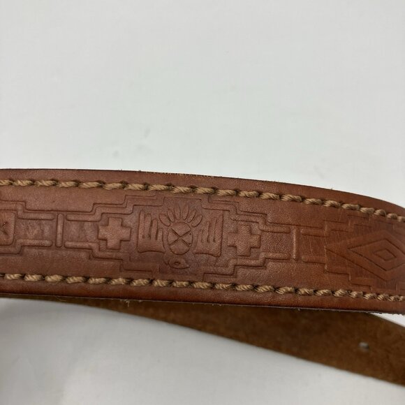 Dalmy's Bridle Leather Belt Womens S Tooled Brown Equestrian - Picture 2 of 8